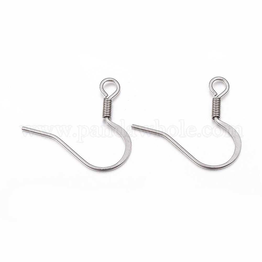 China Factory 304 Stainless Steel French Earring Hooks, with Horizontal  Loop, Flat Earring Hooks 17x19x1.5mm, Hole: 2.5mm, 20 Gauge, Pin: 0.8mm in  bulk online 