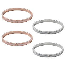 4 шт. 2 цвета браслеты-шарниры из цинкового сплава со стразами для женщин, с имитацией оболочки