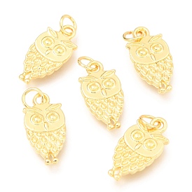 Alloy Pendants, Long-Lasting Plated, with Jump Ring, Owl Shape