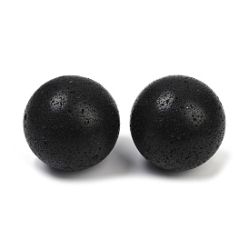 Бусины сферы из натуральной лавы, нет отверстий / незавершенного, круглый шар бисером