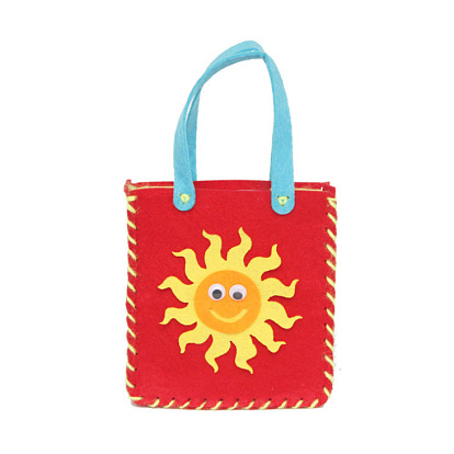 Non Woven Fabric Embroidery Needle Felt Sewing Craft of Pretty Bag Kids, Felt Craft Sewing Handmade Gift for Child Meet Best, Sun