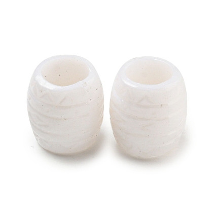 Opaque Acrylic European Beads, Large Hole Beads, Barrel