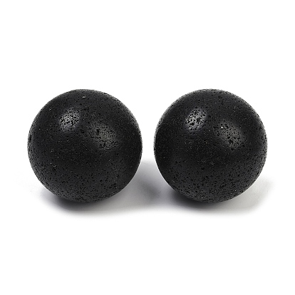 Бусины сферы из натуральной лавы, нет отверстий / незавершенного, круглый шар бисером