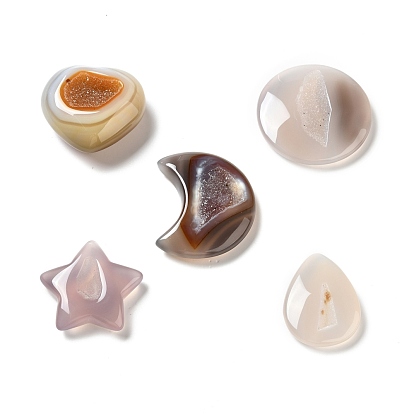 Natural Druzy Geode Agate Beads Decorations, Mixed Shape