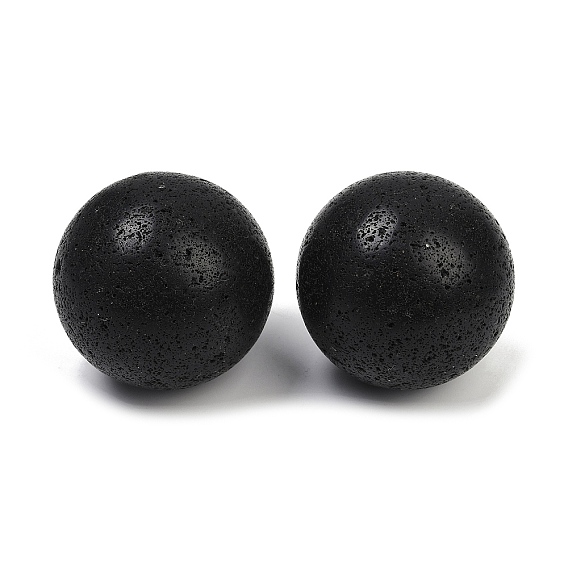 Бусины сферы из натуральной лавы, нет отверстий / незавершенного, круглый шар бисером