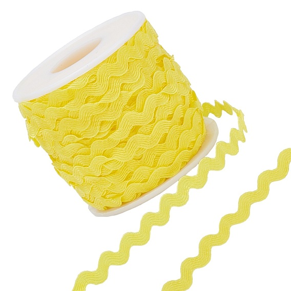Wave Bending Fringe Trim, Sewing Ribbon, with Plastic Empty Spools