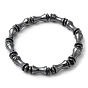 Synthetic Hematite Bamboo Beaded Stretch Bracelets