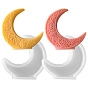 2 pièces 2 styles moules en silicone pour bougies lune