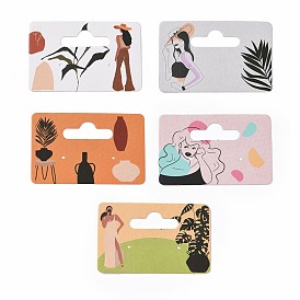 Rectangle Paper One Pair Earring Display Cards with Hanging Hole, Jewelry Display Cards for Earring Storage, Women/Bottle Pattern