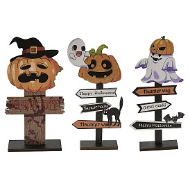 Хэллоуин деревянный знак призрачный тыквенный орнамент, для украшения стола на Хэллоуин