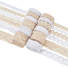 El ajuste del cordón, adornos de borde de cinta de encaje de algodón, para coser y decorar bodas nupciales
