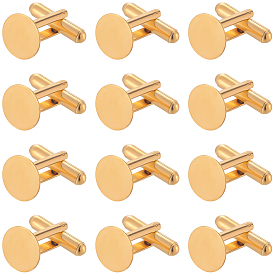 20шт. латунные запонки для мужчин, плоско-круглые