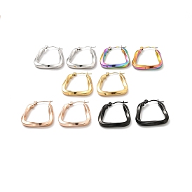 304 женские серьги-кольца в форме трапеции из нержавеющей стали