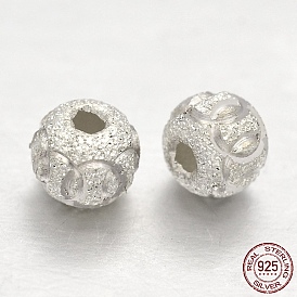 Textured 925 Sterling Silver Round Bead Spacers
