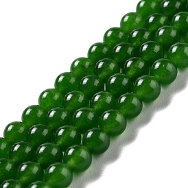 Brins naturels et teints perles malaisie jade, imitation taiwan jade, ronde