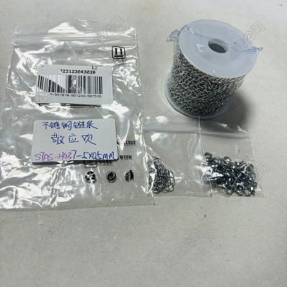 DIY Necklaces Making Kits, including 304 Stainless Steel Curb Chains Extender & Lobster Claw Clasps & Open Jump Rings