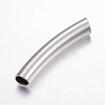 304 Stainless Steel Curved Tube Beads, Curved Tube Noodle Beads