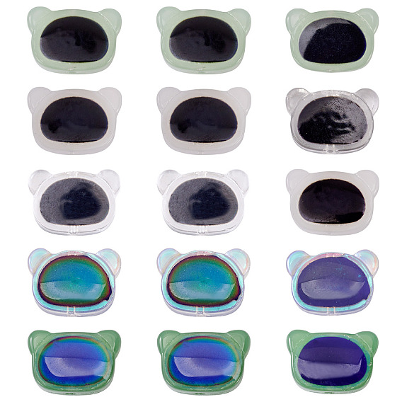 40шт 5 цветные двухцветные стеклянные бусины, чувствительные к температуре бусины, меняющие цвет, медведь