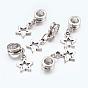 Alloy European Dangle Charms, Star, 23mm, Hole: 5mm