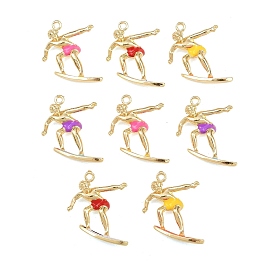 Подвески из эмали и сплава, серфборд с человеческим обаянием, золотой свет