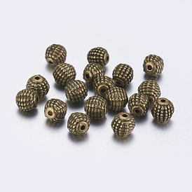 Tibetan Style Alloy Beads, Lead Free and Cadmium Free, Round, 9mm in diameter, hole: 2mm