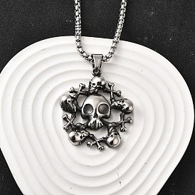 304 ожерелья с подвеской в виде черепа из нержавеющей стали для женщин и мужчин