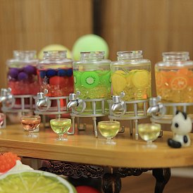 Mini Plastic Self-Service Juice Barrel Miniature Ornaments, Micro Landscape Home Dollhouse Accessories, Home Display Decoration