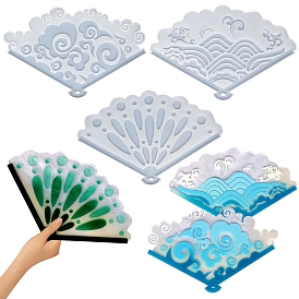 Silicone Fan Display Molds, Resin Casting Molds, for UV Resin, Epoxy Resin Craft Making