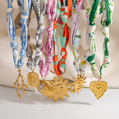 304 ожерелья-шарфы с подвесками из нержавеющей стали, золотые