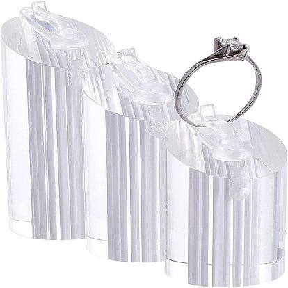 Conjunto de soporte de exhibición de anillo de dedo de joyería de acrílico, columna