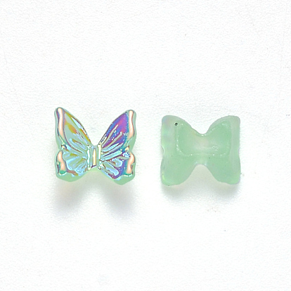 Resin Cabochons, Nail Art Decoration Accessories, AB Color Plated, 3D Butterfly