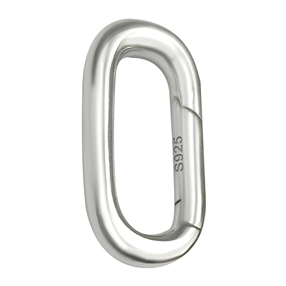 1Покрытие из родия, предотвращающее потускнение 925Кольца для пружинных ворот из стерлингового серебра, овальные