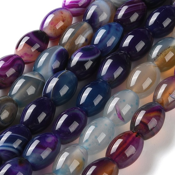 Бусины из натурального агата (окрашенные и нагретые), баррель