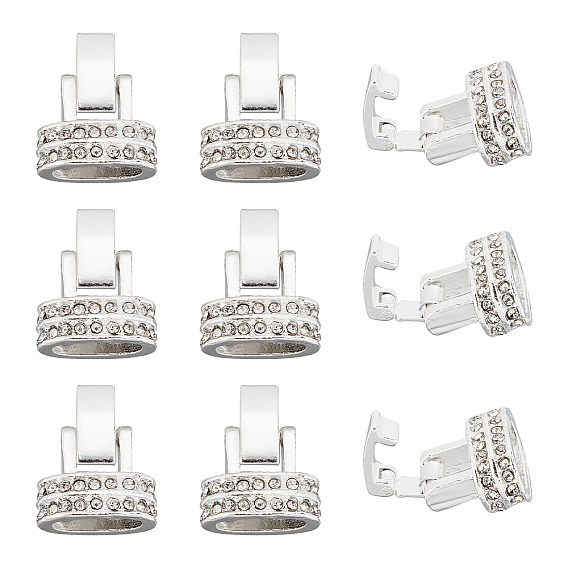 Alloy Crystal Rhinestone Fold Over Clasps