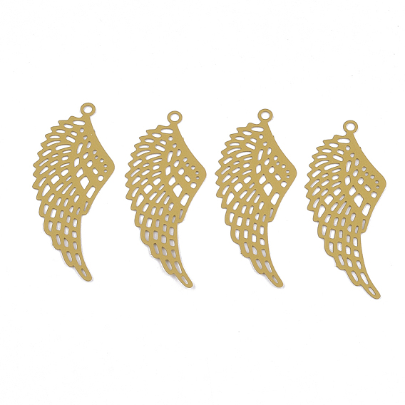 430 из нержавеющей стали филигранные подвески, окрашеные, гравированные металлические украшения, крыло