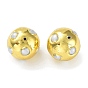 Rack Plating Brass Beads with Baroque Natural Keshi Pearl, Long-Lasting Plated, Round