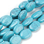 Flat Oval Gemstone Synthetic Turquoise Stone Beads Strands