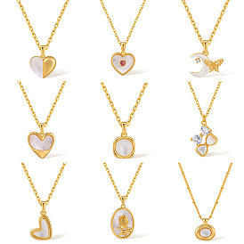 Латунные подвески-паве из натуральных ракушек для женщин, реальный 18 k позолоченный, цвет морской раковины