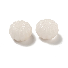 Natural White Jade Beads, Pumpkin