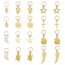 40шт 2 наборы бусин для дредов из сплава и ракушек, плетение подвески для волос украшения зажимы