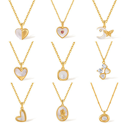 Латунные подвески-паве из натуральных ракушек для женщин, реальный 18 k позолоченный, цвет морской раковины