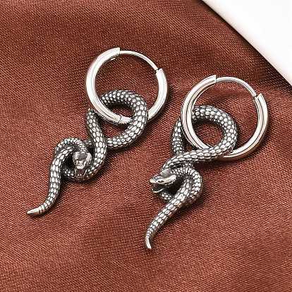 316 серьги-кольца из хирургической нержавеющей стали в форме змеи