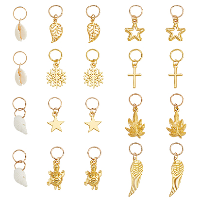 40шт 2 наборы бусин для дредов из сплава и ракушек, плетение подвески для волос украшения зажимы