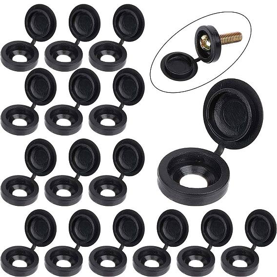 200шт пластиковая мебель забор заглушка для винтового отверстия, с откидной крышкой, круглые