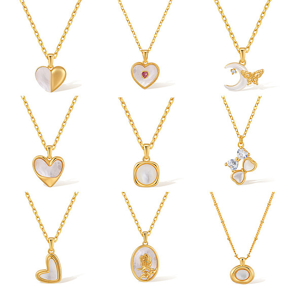 Латунные подвески-паве из натуральных ракушек для женщин, реальный 18 k позолоченный, цвет морской раковины