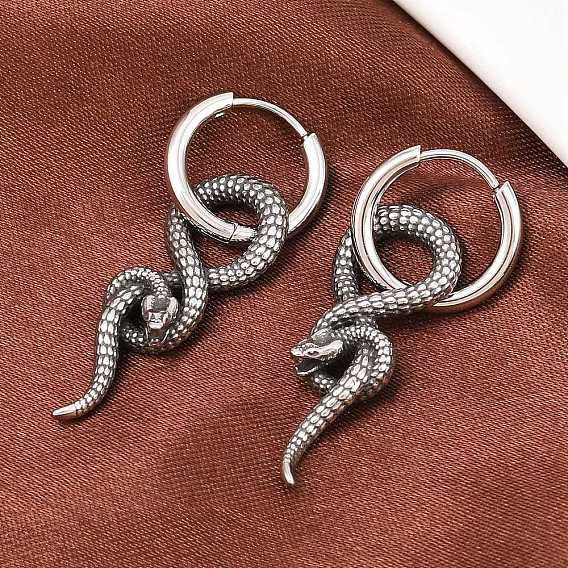 316 серьги-кольца из хирургической нержавеющей стали в форме змеи