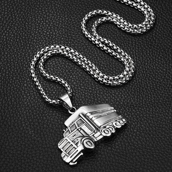 316l подвеска в виде грузовика из хирургической нержавеющей стали с цепочкой