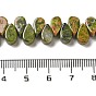 Natural Unakite Beads Strands, Teardrop, Top Drilled