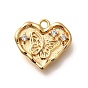Латунные микро проложить кубического циркония подвески, сердце с подвесками в виде бабочек