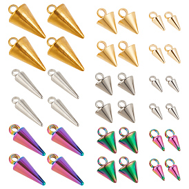 54 шт. 9 стиль 304 и 201 подвески из нержавеющей стали, шарм шип/конус